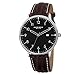 Akribos XXIV AK715 Men's Retro Swiss Quartz Round Dial Stainless Steel Leather Strap Watch (Silver/Brown)