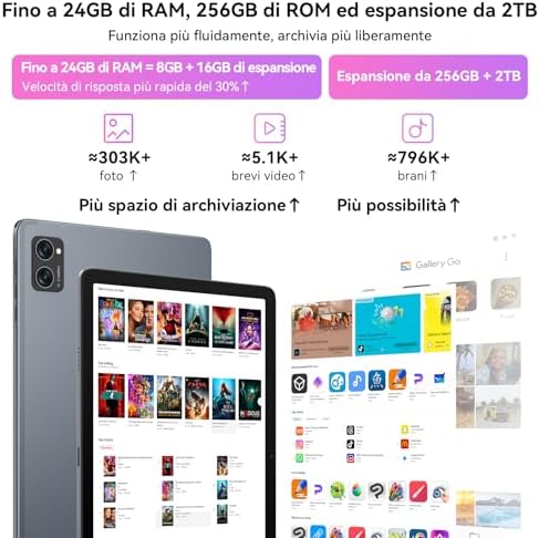 T20 Android 16 Tablet in Offerta, 24 GB RAM+ 256 GB ROM (2 TB TF)
