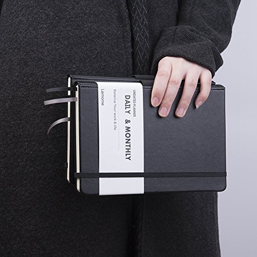 Undated Daily & Monthly Planner + 2018 Calendar Stickers and TO-DO List to Improve Productivity, Premium Thick Paper, Pen Holder, 5.75" x 8.25", Inner Pocket, 6 months at least - Lemome - Thumbnail 5