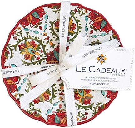 Le Cadeaux Allegra Appetizer Plate Set of 4, 6 inches, Red