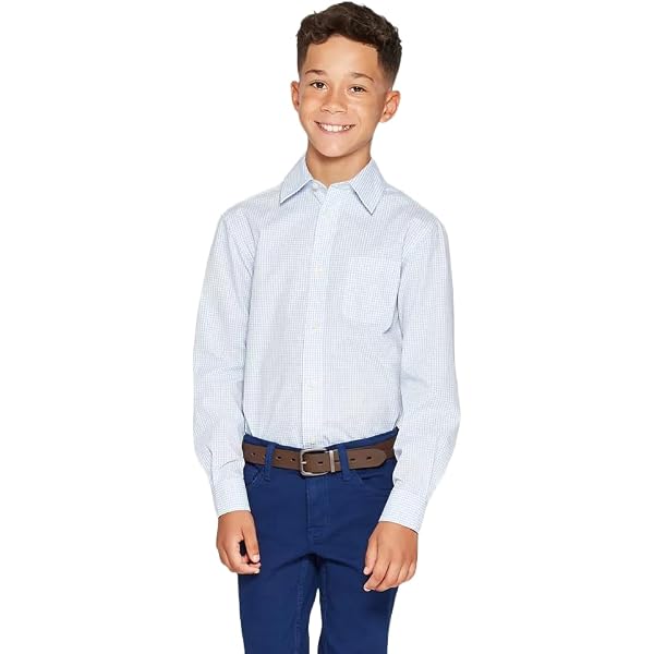 cat and jack dress shirt Boys' Long Sleeve Button-Down Dress Shirt