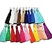 Pamir Tong 21pcs 3.5cm(1.4'') Silky Road Tassels with Silver Jump rings DIY Earring/Bag/Necklace/Keychain Tassel Jewelry Accessory GD21ST27