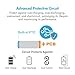 4 pcs Tenergy 3.7V 800mAh Protected 14500 Rechargeable Li-ion Battery Button Top 2.96Wh for LED Flashlights Q5, S15, EA11, J5, LD11, SK68