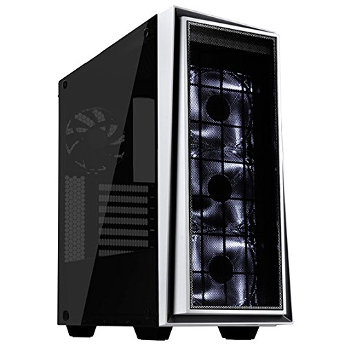 SilverStone SST-RL06WS-GP - Red Line Midi Tower ATX Gaming Computer Case, Silent High Airflow Performance, Full Tempered Glass, white with silver trim