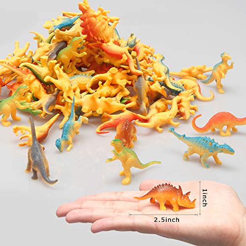 80-Pack Mini Dinosaur Toys Tiny Dinosaurs Figures Plastic Dinosaurs for Kids Party Cake Toppers and Easter Eggs