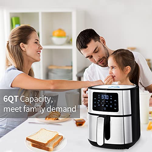 Air Fryer, 6 Quart Electric Hot Air Fryer Oven Oilless Cooker, BLUE STONE LCD Digital Screen and Nonstick Frying Pot,7 Presets, Preheat& Appointment,Keep Warm& Nonstick