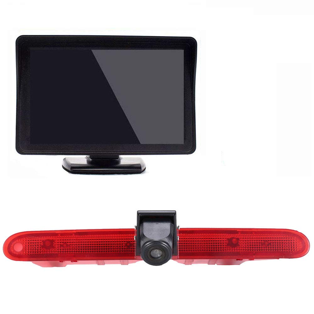 〔12mm Lens CMOS Camera + 4.3'' TFT LCD Monitor〕Car HD waterproof 3rd Brake Light Reverse Camera for Peugeot Partner 2 II Tepee Rifter 2008-2016/ Berlingo 3 III 4 IV B9 Kasten ab Bj 2008-2020