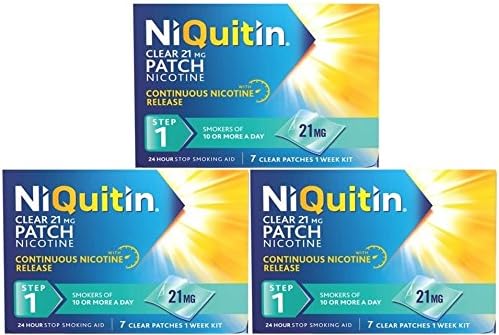 NiQuitin Clear 21mg Nicotine Patch (Step 1) 21 Patches - 3 Week Kit