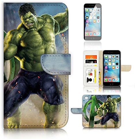 iPhone 7 Plus (5.5') Flip Case Wallet Cover with Screen Protector - US B30013 - Hulk Super Hero B30013