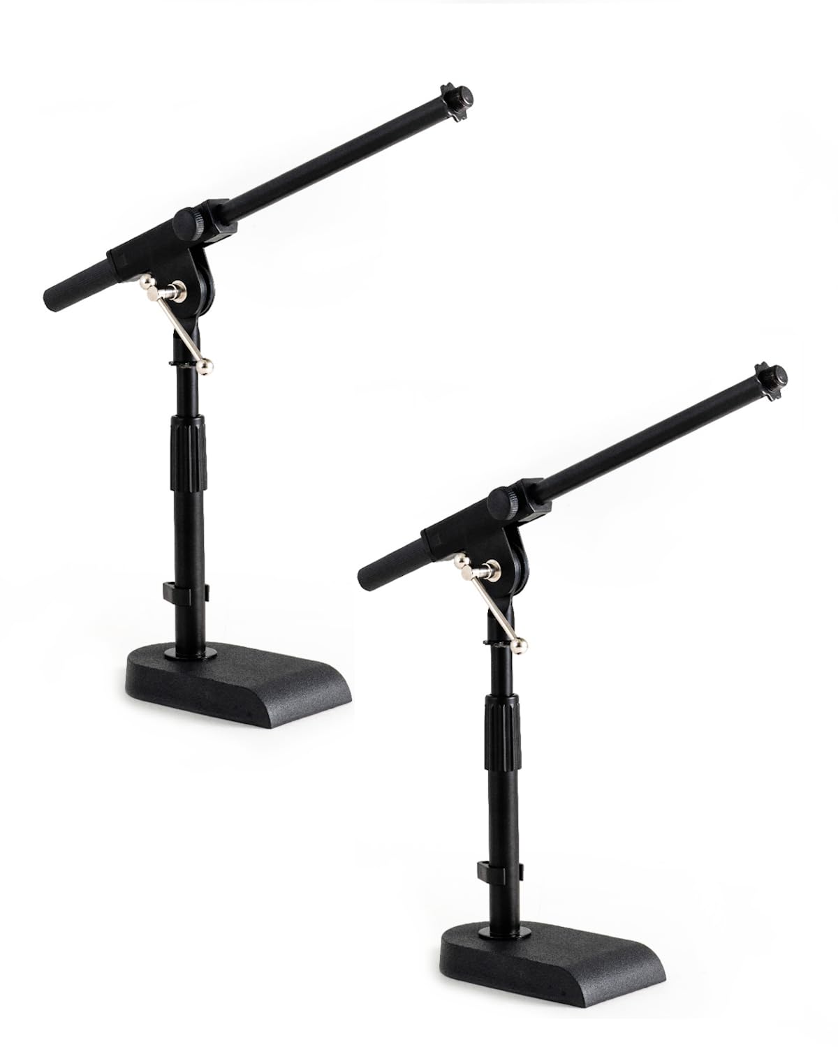 Photo 1 of **PARTIAL SET /MISSING BAESE / FOR PARTS ONLY*** Stage Rocker Adjustable Low-profile Microphone Stand, 2 Pack - Snare/Tom Bottom/Bass (Kick) Drum/Table Top, Adjustable Height, Clip-on cable holder, Powered by Hamilton (SR610111-2PK)