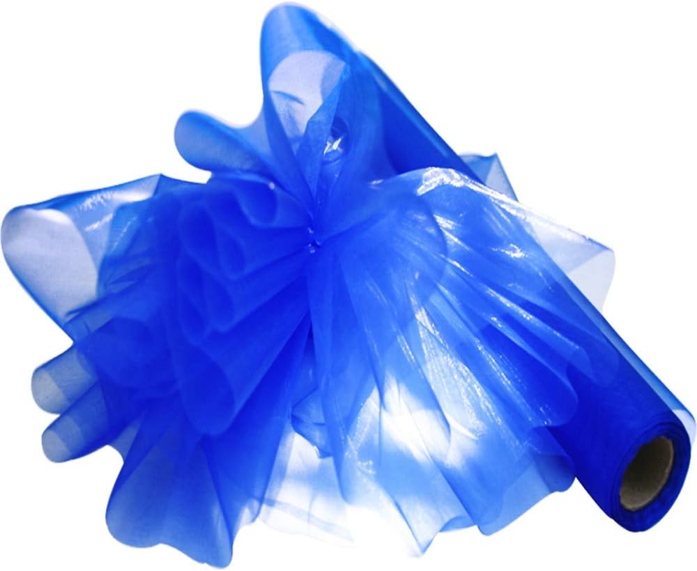 Time to Sparkle 26M x 29cm Sheer Organza Roll Sash Fabric Table Runner Sashes Chair Cover Bows Swags Wedding Party - Royal Blue - Image 3