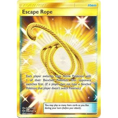 gold escape rope pokemon card TCG Prize Pack 125/163 Item Rarity Escape Rope Secret - SM