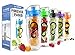 Live Infinitely 32 oz. Infuser Water Bottles - Featuring a Full Length Infusion Rod, Flip Top Lid, Dual Hand Grips & Recipe Ebook Gift (Blue, 32 oz)