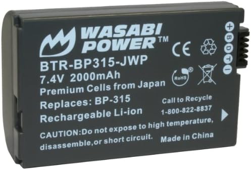 Kinamax 2000mAh BP-315 Replacement Battery for Canon HV10, Optura 600 - Premium Japanese Cells