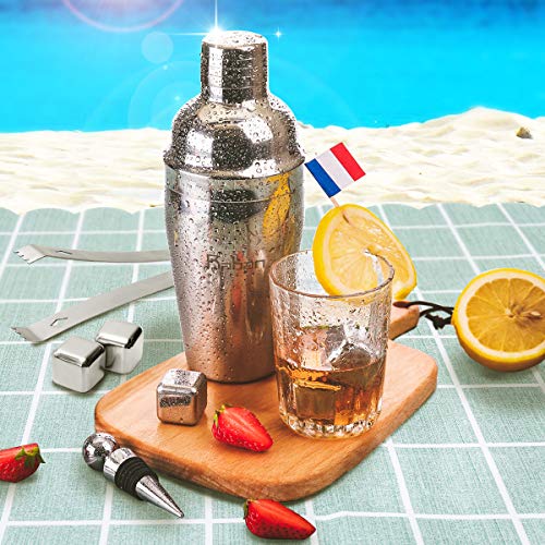 Cocktail Shaker Set/Bartender Kit, Baban 17 Pcs Stainless Steel Bar Tool Sets with 18oz Cocktail Shaker/Whiskey Stones/Fine Mesh Sieve Strainer/Straws, Professional Bar Accessories with Cocktail Book - Thumbnail 5