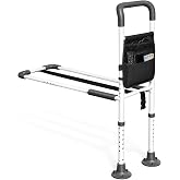 HOMEAL Bed Rail for Elderly Adults Safety, Adjustable Bed Assist Handle | ASTM Approved Bed Guard Rail with Non-Slip Ergonomic Handle, Storage Pocket &amp; Fixing Strap, Bed Cane for Seniors
