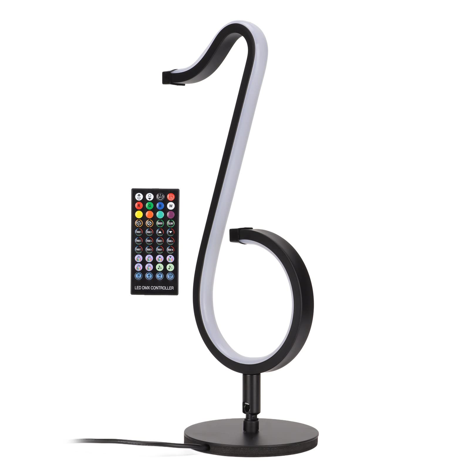 Music Night Lamp, Smart Musical Note Table Lamp App Control 180 Degree Rotation Rgb Cool Desk Color Changing Lamps for Living Room Bedroom Bedside