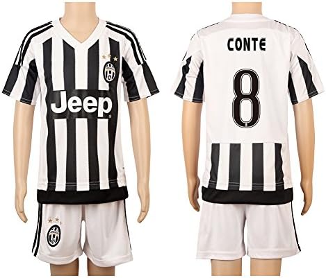 White &amp; Black #8 Conte Home Kids Youth Soccer Jersey (2015/16)