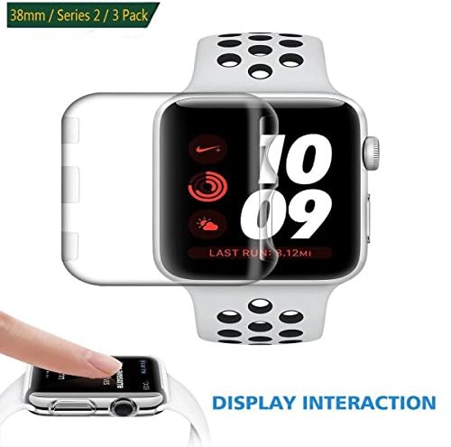 Apple Watch Screen Protector 38mm | iwatch Series 2 3 Face Case | Plastic Protective Cover | Clear Defender | Thin Accessories Bumper by ZECEEN | 3 pack