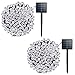 Lalapao 2 Pack Solar String Lights 72ft 22m 200 LED 8 Modes Solar Powered Xmas Outdoor Lights Waterproof Starry Christmas Fairy Lights for Indoor Gardens Homes Wedding Holiday Party (White) primary