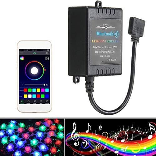 fghdfdhfdgjhh Wireless Bluetooth Phone APP Controller Music Remote for 5050 3528 RGB LED Strip Light with Music & Timing Function