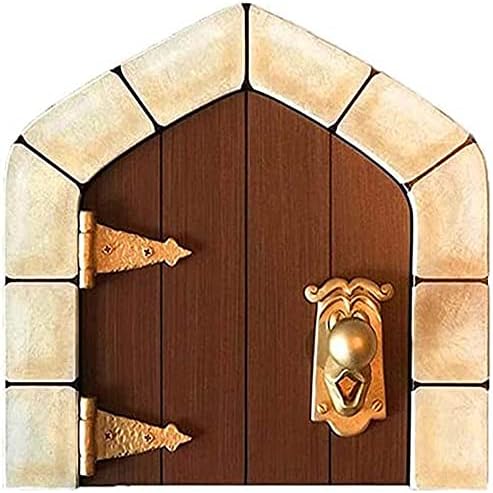 Alice in Wonderland Mini Door, Fairy Story Scene, Lifelike Mini Elf Door, Decor Resin Statue Room Ornament Decor Get together Provides, for Indoor and Out of doors Residence Courtyard Backyard Décor (1Pcs)