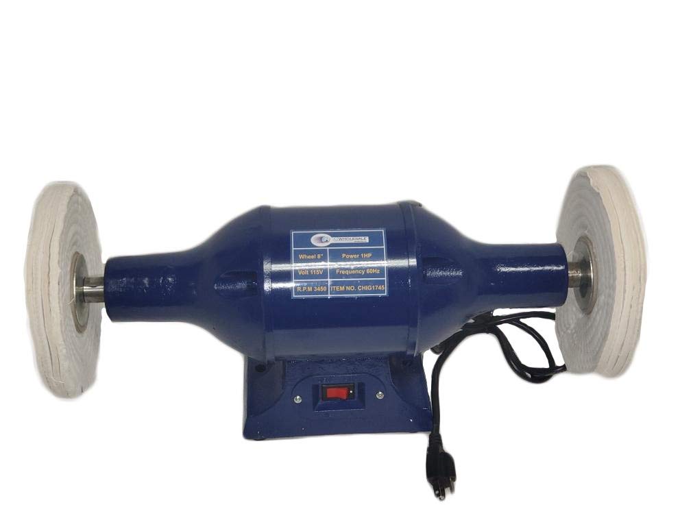 8 Inch 3450 RPM Bench Grinder Long Shaft Buffer Polisher Grinding Wheel
