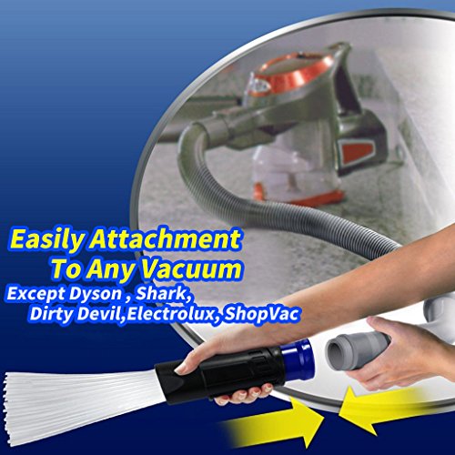 (2packs) Vacuum Attachment Brushes for Dust Daddy(Not Fit Dyson),Hihamer Cleaner Pro Tiny Tube, On TV Dirt Remover Cleaning Accessories, Strong Suction for Cars Pets Jewelry Iphones Cameras Keyboard