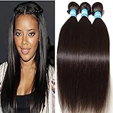 ALI JULIA Hair 3 Bundles 7A Brazilian Virgin Straight Hair Weft 100% Unprocessed Human Hair Weft Extensions Natural Color