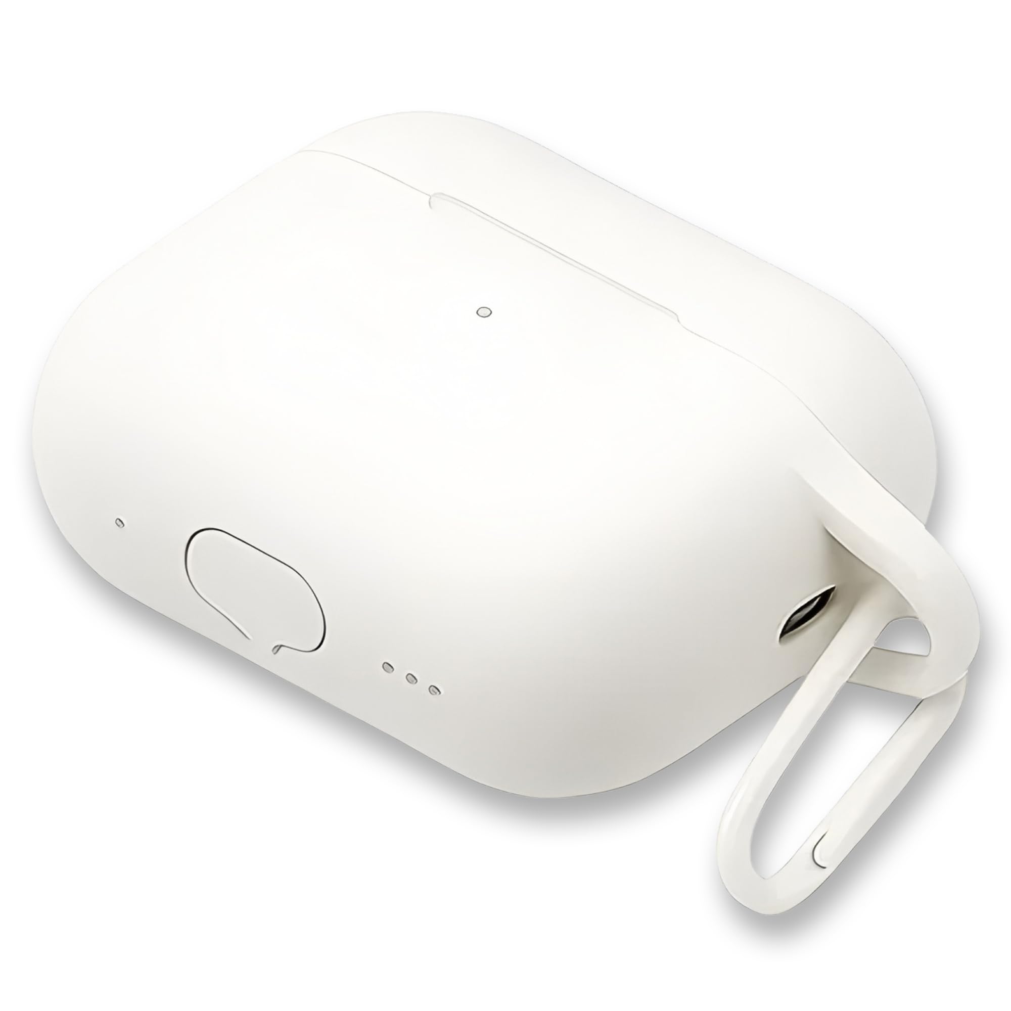 Photo 1 of Silicone Protective Case Cover Sleeve Compatible with AirPods Pro 3 Supports Wireless & Wired Charging, Dust Plug, Shockproof, Anti-Slip, Washable, with Carabiner (White)