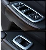 FMtoppeak 4pcs Silver Matte ABS Window Switch Button Cover Trim for Jeep Grand Cherokee 2011-2016