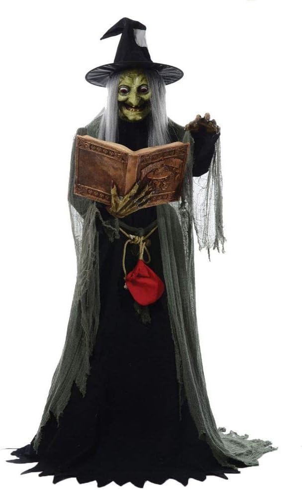 Halloween Animated Spell Speaking Witch Life Size Prop