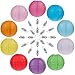 Vastar 10 Packs Colorful Round Paper Lanterns for Wedding Party Decorations (12 Inch), 20 Packs White LED Party Lights and Extra 60 LED light Batteries