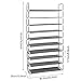 Homdox 10 Tiers Shoe Rack Fabric Shoe Tower Organizer Super Space Saving Shoe Cabinet Entryway Closet Stackable Shelves, Black