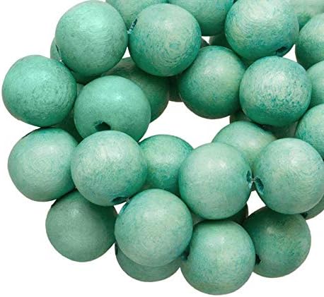 8 mm Wooden Beads Vintage Look Mint Green (208 pieces)