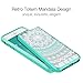 SmartLegend iPhone 5 5S Case, iPhone SE Clear Hybrid Case with Henna Mandala Floral Design Transparent Hard Plastic Back + Soft TPU Bumper Cover for iPhone 5 5S SE - Mint