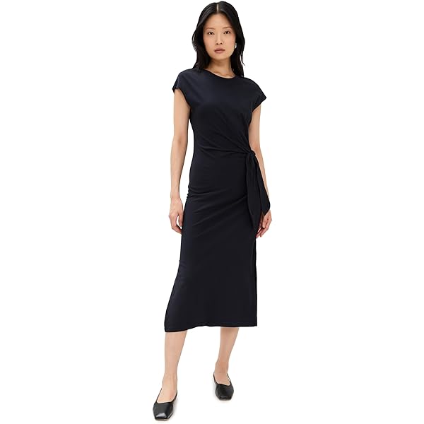 staud wylie striped midi dress Staud Women's Wylie Striped Stretch-Cotton A-Line Midi-Dress - Huntington Stripe