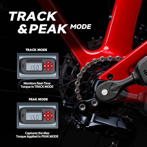 MOVECRAB 1/4 Inch Digital Torque Wrench Set for Bicycle 1.5-30 Nm, S2 Steel, Accuracy ±2%, Includes Brake Keys 8/10 mm, Extension and Sockets for MTB/Road