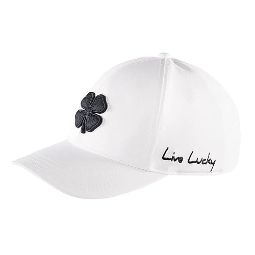 Black Clover Men's Premium Fitted #1 Cap -White With Black Clover