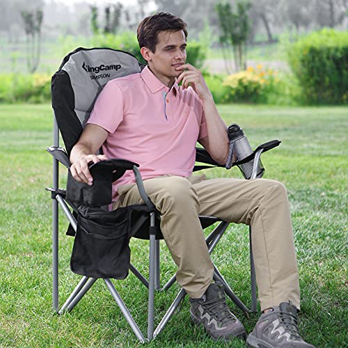 KingCamp Heavy Duty Camping Chair Lumbar Back Support Folding Deluxe
