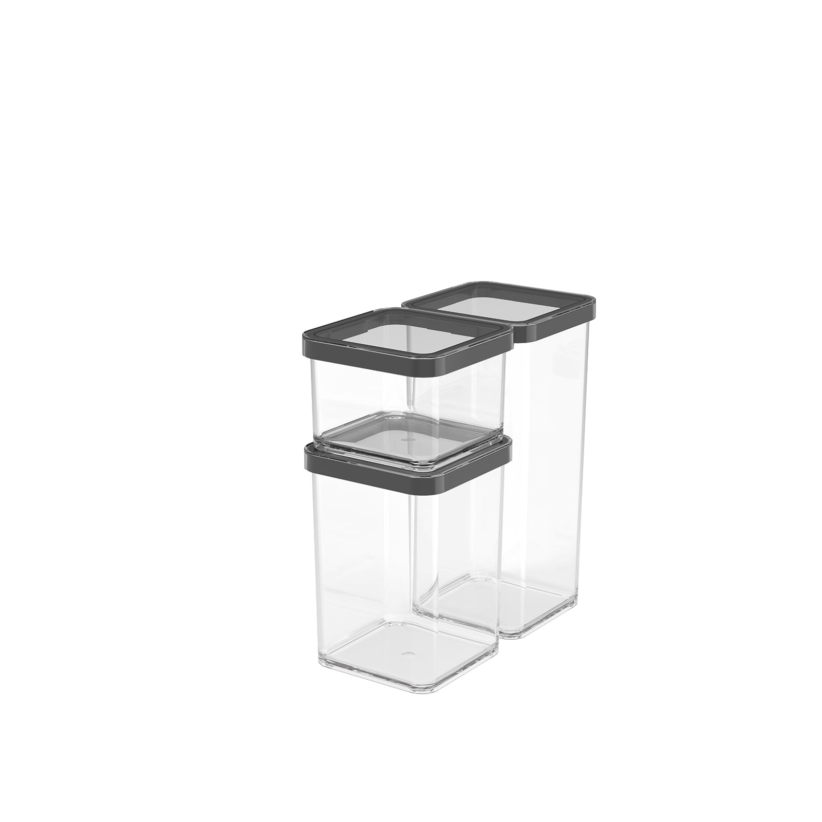 Rotho Loft Set of 3 storage tins LOFT, Plastic (PP) BPA-free, transparent, (21.2 x 11.4 x 23.5 cm)
