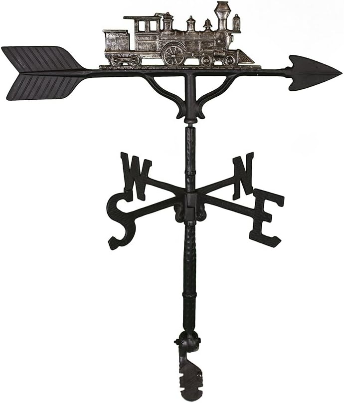 Weathervanes - Montague Metal Products 32-Inch Weathervane with Swedish Iron Train Ornament