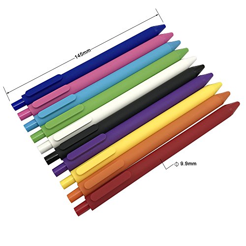 Kaco Gel Ink Pens Retractable Assorted Colors 0.5mm Extra Fine,Pack of
