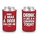 Shop4Ever Funny Drunk Can Coolie Beer Drinkers Multipack Drink Coolers Coolies Red - 6 Pack