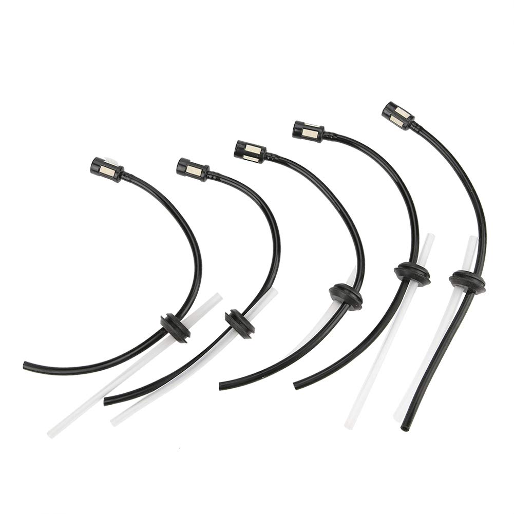 Hilitand 5Pcs Chain Saw Accessories, Fuel Pipe Fuel Hose Assy with Tank Fuel Filter Strimmer Brushcutter Replacement Parts