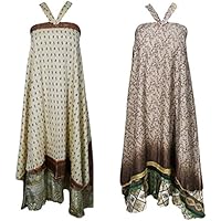 Mogul Interior 2pc Aloha Womens Wrap Skirt Dresses Sarong Printed Silk Cover up OneSize