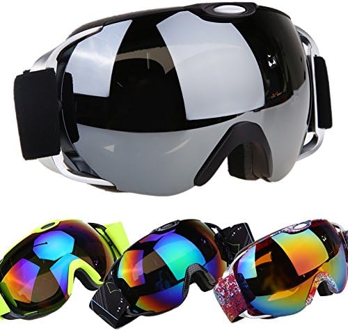 Ski Goggles Snow Snowboard Giant SunGlasses Men Women Anti fog Silver Black