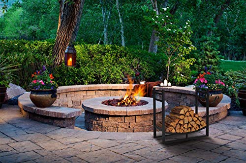 Firewood Rack Indoor Outdoor, 3ft Log Rack Fire Wood Holders Storage Carrier by Patio Guarder, Heavy Duty Steel Log Holder with Kindling Holder for Backyard Garden Firepit Fireplace, Black - Thumbnail 6