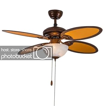 Wolland 42 Rustic Led Ceiling Fan Bowl Light Fixture And 4 Wooden