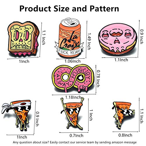image for FSMILING Cute Enamel Pin Set Creative Food Badge Brooches Lapel Pins f
